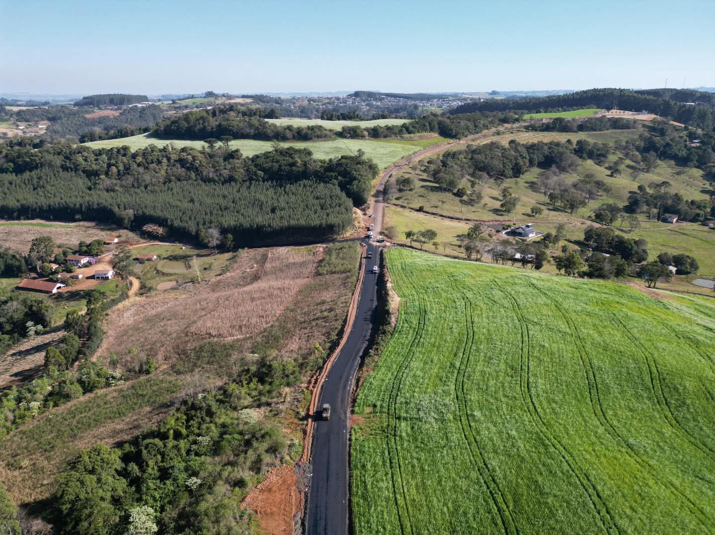 Iniciada a terceira etapa do asfaltamento na Linha Nova Ibiaçá