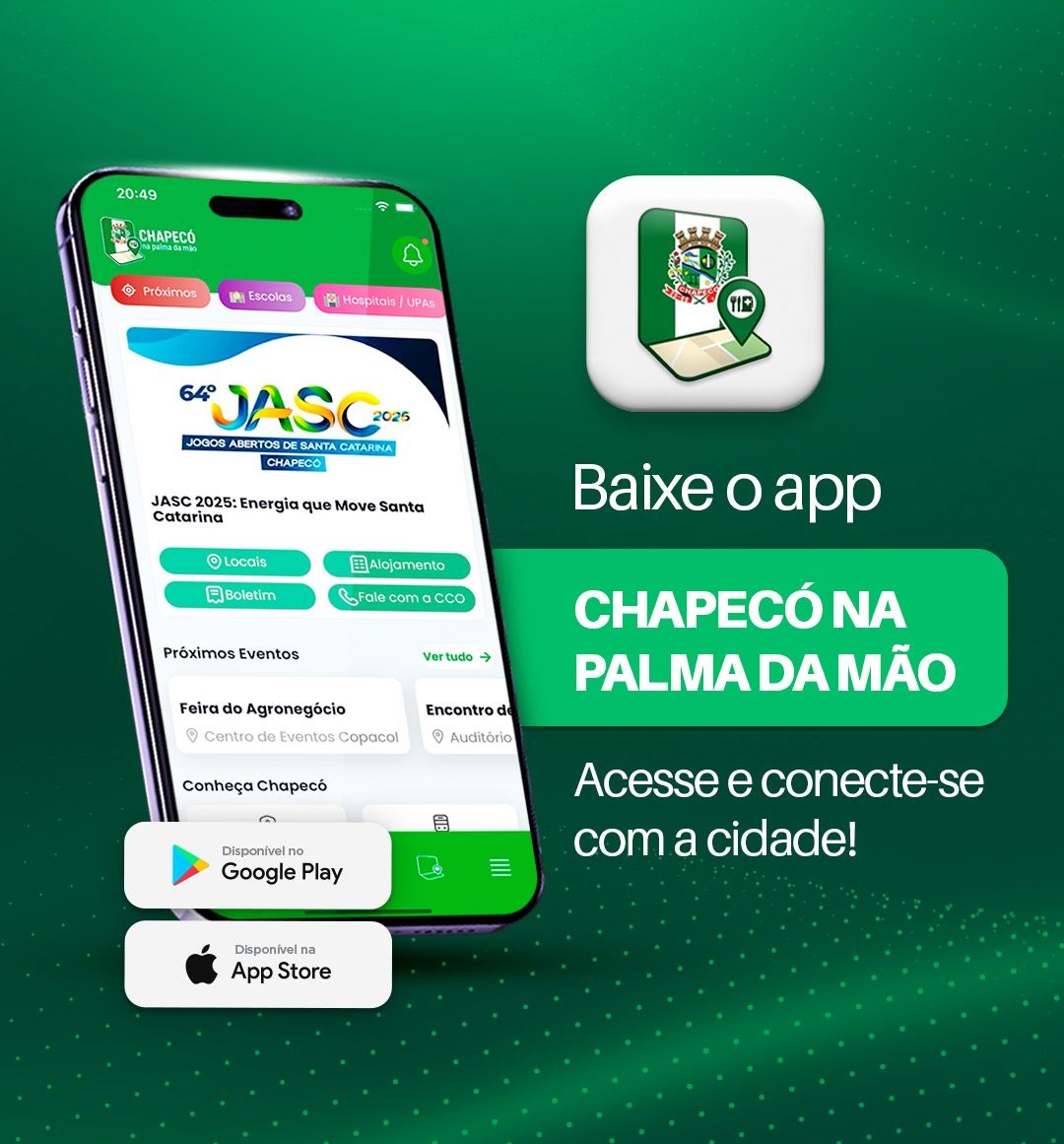 Chapecó lança aplicativo para o Jasc e para uso diário da população