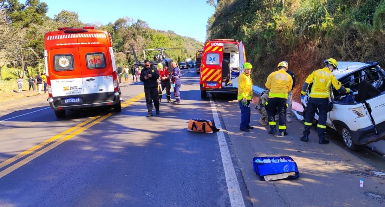 Ocupante de veículo fica inconsciente em Cordilheira Alta