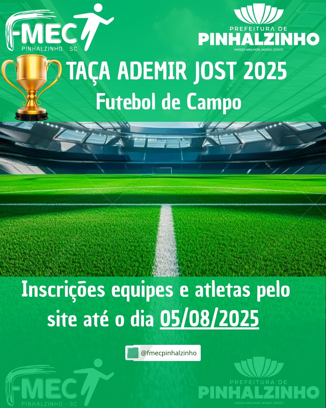 Campeonato de Futebol de Campo em Pinhalzinho está com as inscrições abertas