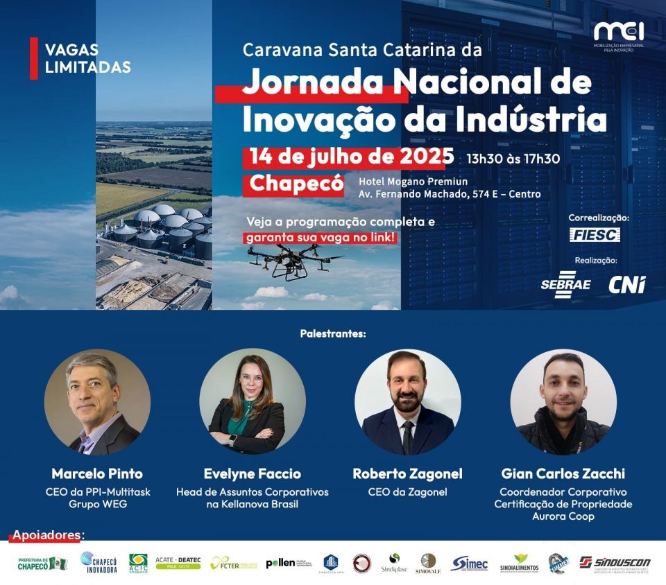 Chapecó será palco da 1ª Jornada Nacional de Inovação da Indústria (Foto: Divulgação)